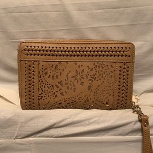 Beige wristlet